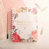 Oakdene Designs Notebooks Personalised Floral Gold Wedding Notebook Planner